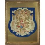 A Victorian needlepoint panel, framed. Panel 32 x 30cm (irregular).Condition report: Framed size: