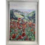 Judith VINCENTPoppies at Lost Gardens of Heligan Oil on canvas Signed 70 x 50cm
