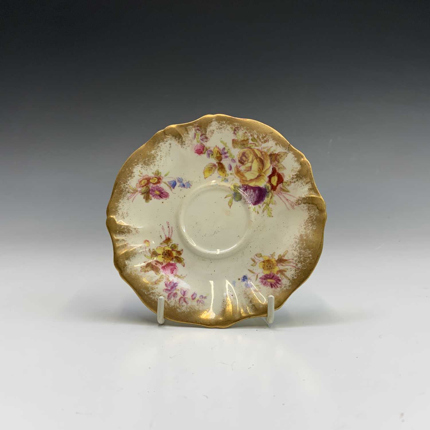 A miniature Dresden style cup and saucer of quatrefoil outline, together with a quantity of other - Image 12 of 20