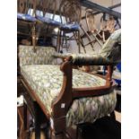 An upholstered chaise longue, height 66cm, width 173cm, depth 69cm.Condition report: the