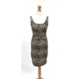 A Michael Kors cocktail dress in snakeskin print cotton with spandex, fully lined, marked size 2.