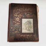 A Victorian scrap album with contents. 37cm x 28cm.