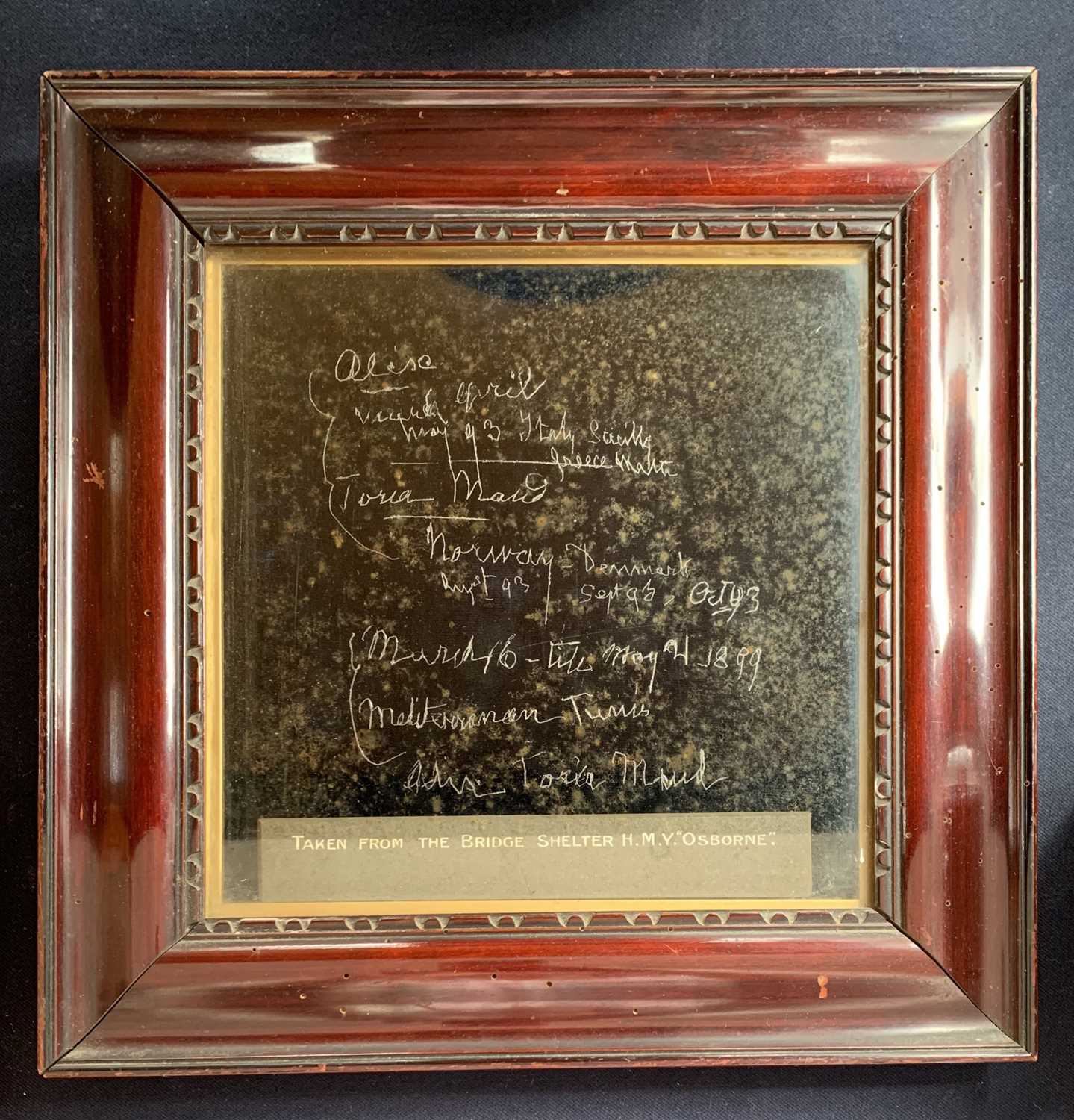 A unique piece of memorabilia from the Royal Yacht Osborne, a glass window, removed from the