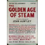 Two posters. One a hand drawn: 'The Golden Age of Steam', one printed 'Southern Railway in Steam'.