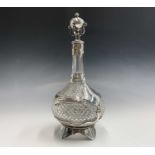 A fine Victorian silver plated and cut glass decanter