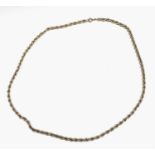 An 18ct gold rope twist necklace 21.7gm