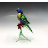 A Swarovski Crystal bird ornament, 'Rainbow Lorikeet', height 15cm (boxed).Condition report: No