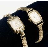A ladies Omega 9ct gold cased wristwatch with 484 cal. movement together with a ladies Buren 9ct