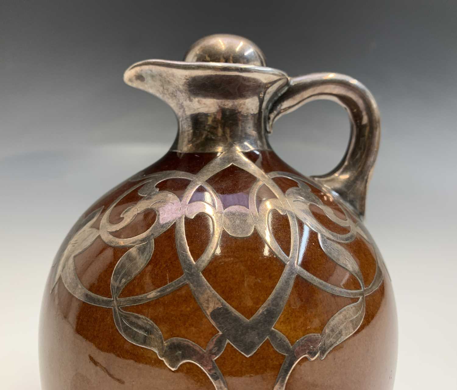 A Crown Staffordshire silver deposit decorated whiskey jug - Image 6 of 8