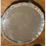A late Victorian silver tray with shaped gadrooned border by Edward Barnard & Sons Ltd London 1899