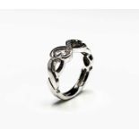 A Tiffany 18ct white gold and diamond Double Loving Heart ring designed by Paloma Picasso Tiffany