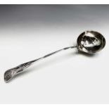 A good early Victorian Kings pattern silver soup ladle by Chawner & Co (George William Adams) London