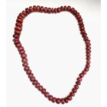 A substantial graduated red coral bead necklace, 960g.