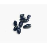 9 teardrop sapphire beads, 25g,