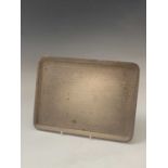 An engine-turned silver rectangular dressing table tray 14.6oz