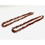 Two amber necklaces 64gm