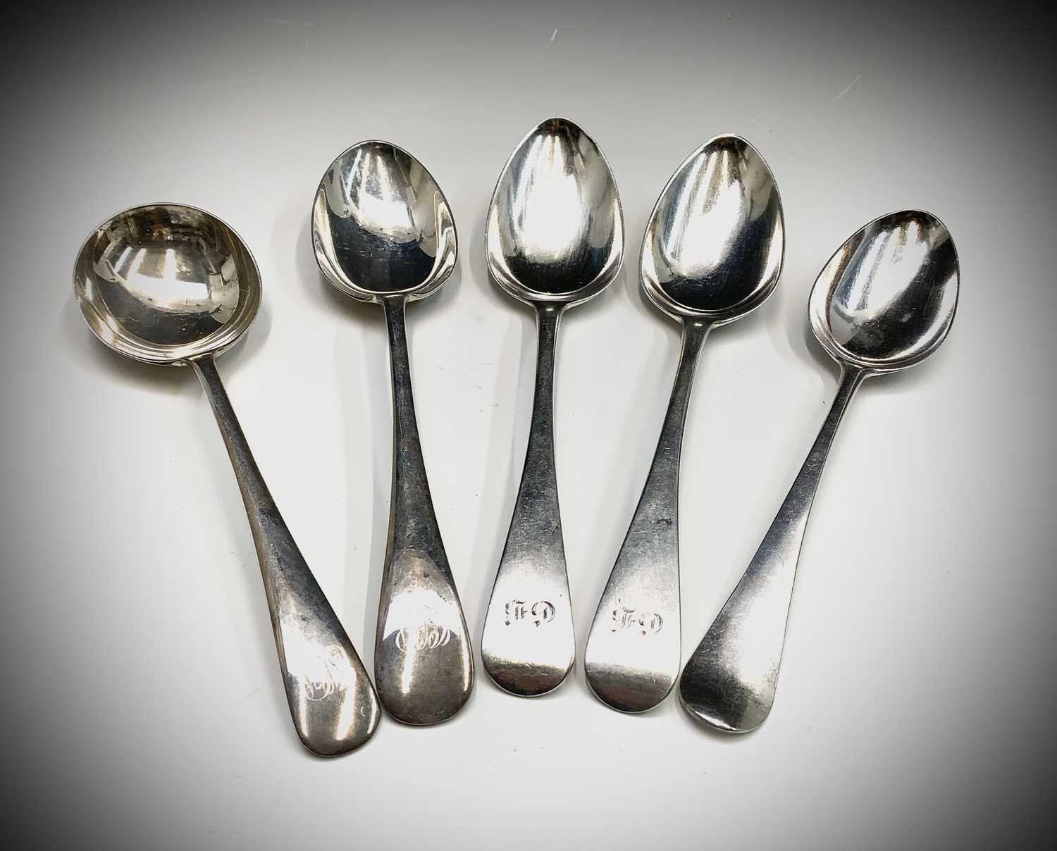 A pair of silver Old English pattern tablespoons by William Eley & William Fearn London 1803, a