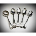 A pair of silver Old English pattern tablespoons by William Eley & William Fearn London 1803, a