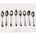 Eight Georgian silver teaspoons 3.4oz