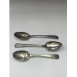 Three George III silver tablespoons 5.6oz
