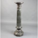 A Victorian turned and fluted granite jardiniere in 3 sections, raised on an octagonal plinth