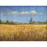 David Runnalls, pastel signed, extensive country landscape 48cm x 63cm