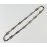 A silver fancy link necklace 88 grams