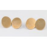 A pair of 9ct yellow gold oval cufflinks 6.1 grams