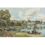 John Edmund Mace (1889-1952), watercolour unsigned "Helford Creek, Cornwall" 33cm x 49cm