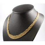 A 9ct yellow gold plaited necklace, 47cm, 33.3 grams