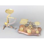 A pair of Continental polished brass and steel postal scales marked Ges.. Gesch together with 1
