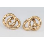 A pair of 9ct double circle earrings, 5.1 grams