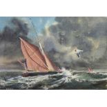 Ann Hatton '93, watercolour signed, maritime study, 23cm x 34cm