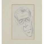 C Beaton, unsigned, pencil sketch portrait of a gentleman 12cm x 8m