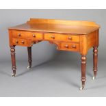A Victorian mahogany dressing/side table with raised back, fitted 2 long and 2 short drawers on