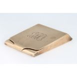 A 9ct yellow gold rectangular match sleeve with engraved monogram, maker Percy Edwards Ltd 32.7