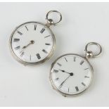 A silver cased key wind pocket watch, a smaller ditto