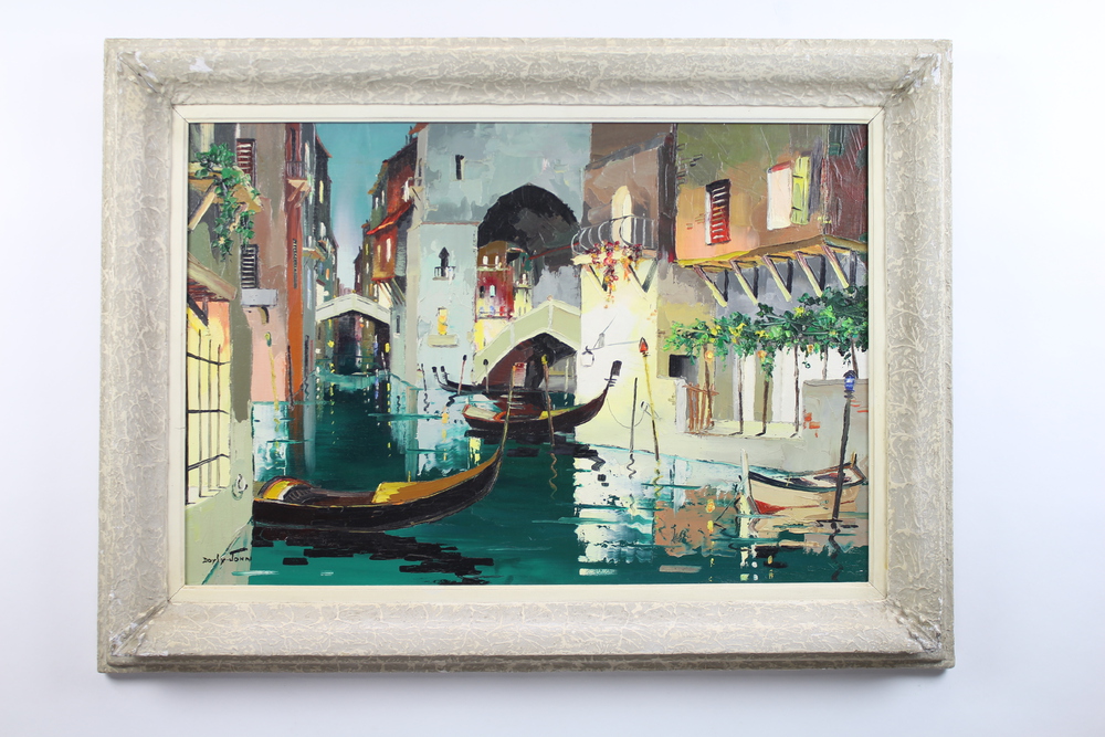 Doyly John (Cecil Rochfort D'oyly John) 1906-1993, oil on canvas signed, "Ponte Travaso Place - Image 2 of 2