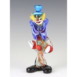 A Murano glass figure of a clown 22cm