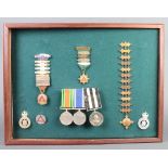 A group of medals comprising Defence medal, Police Long Service and Good Conduct medal and Service