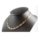 A 9ct yellow gold fancy link necklace 40cm, 15 grams