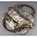Pauric Sweeney, a lady's Italian gilt leather snakeskin effect handbag, the interior marked Pauric