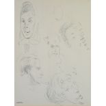 Sir Cecil Walter Hardy Beaton (1904-1980), portrait studies in pencil, stamped from Miss E Hose (his
