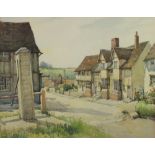 Marc, watercolour signed, village street scene 40cm x 51cm