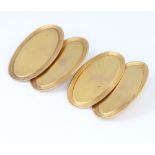 A pair of 9ct yellow gold engraved cufflinks 4.4 grams