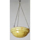 A 1920's circular opaque glass marble effect light shade 15cm x 30cm