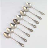 Eight silver teaspoons with fancy handles, Birmingham 1919, 79 grams