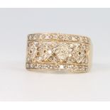 A 9ct yellow gold diamond ring size Q, 3.8 grams