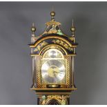 Bell's, an 18th Century style 8 day striking on gong longcase clock, the 24cm brass arch shaped dial