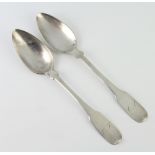 A pair of 19th Century Continental table spoons 105 grams
